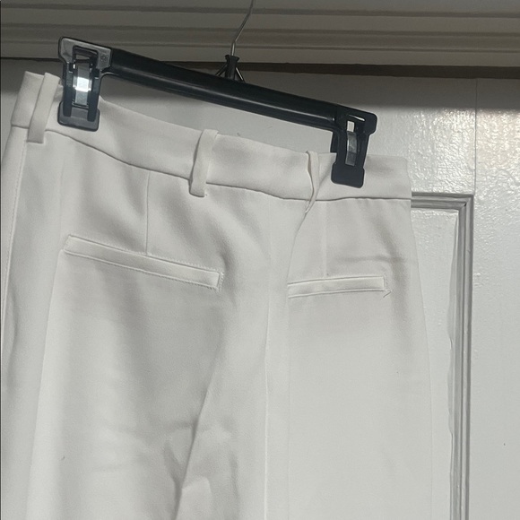 NWT Zara Crisp White Flared Pants size SMALL high waisted elegant and comfy - Picture 5 of 8